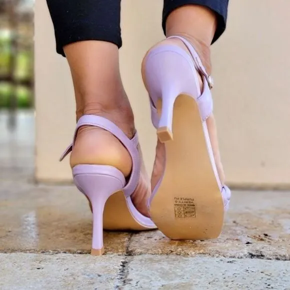 Women's Purple Braided Single Band Ankle Strap Sandals